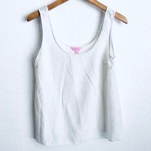 Lilly Pulitzer 100% Silk White Tank Top